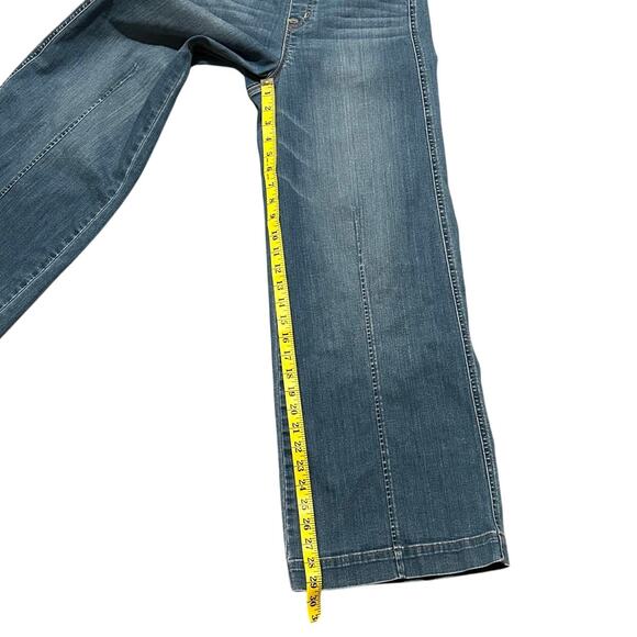 SPANX High Rise Flare Jeans Vintage Boho Indigo Wide Leg Size MP - Picture 12 of 14